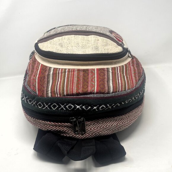 Unisex Himalayan Pure Hemp Large Multi Pocket Backpack with Laptop sleeve
